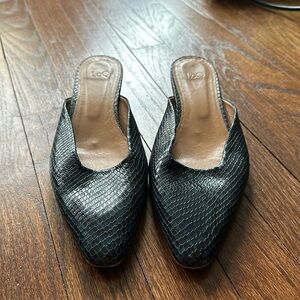 LOQ Carmen Snake Mules, Blue